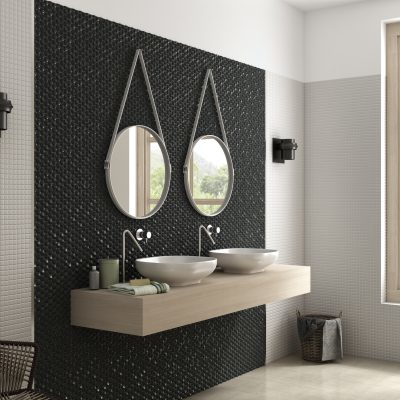 nordic 1.4"x1.4" Nordic 3D Hexagon Glass Mosaic tile