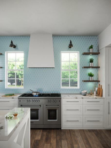 oceania Hexagon Gloss Glass Mosaic