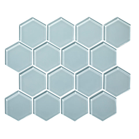 oceania Hexagon Gloss Glass Mosaic