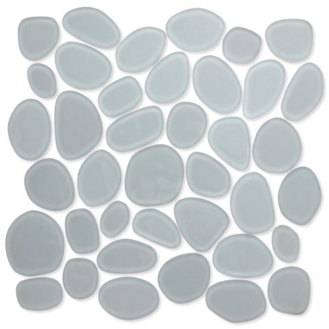 oceania Spindrift Matte Finish Glass Pebble Mosaic Tile