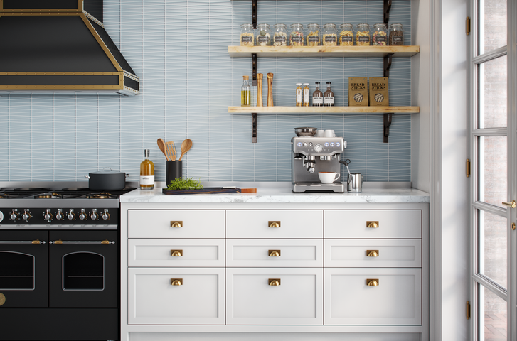 Waveline Matte Finish Glass Mosaic Tile