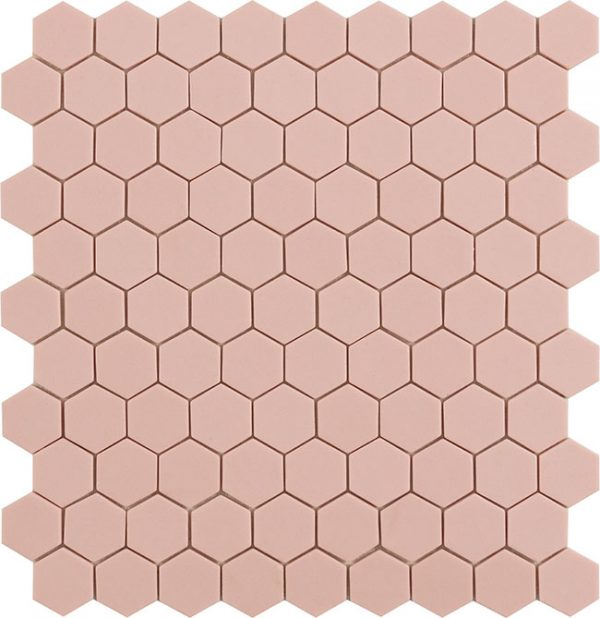 pale rose 1.4"x1.4" Candy Hexagon Glass Mosaic tile