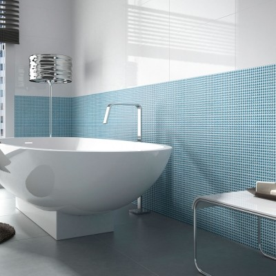 baby blue 0.5"x0.5" Pearl Dots Glass Mosaic tile