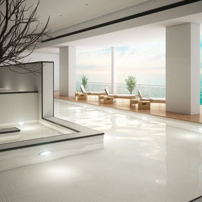 1"x1" Solid Squares Glass Mosaic piscina tile