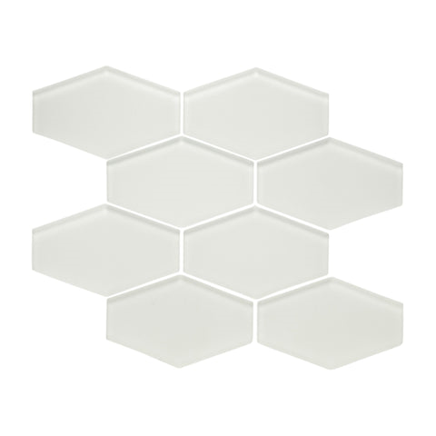 Elongated Hexagon Matte Glass Mosaic