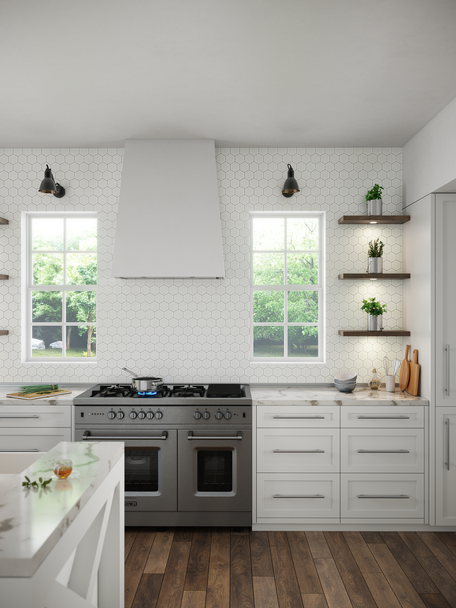 pure silk Hexagon Gloss Glass Mosaic