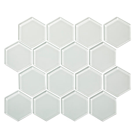 pure silk Hexagon Gloss Glass Mosaic