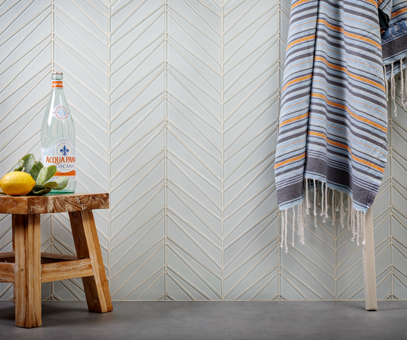 pure silk Palms Gloss Glass Mosaic Tile