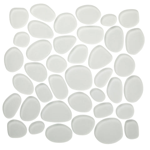 pure silk Spindrift Matte Finish Glass Pebble Mosaic Tile