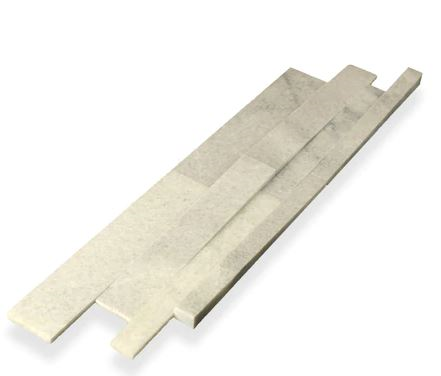 rice white V Parallels Honed Dimensional Wall Tile