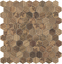 royal light 1.4"x1.4" Wood Hexagon Glass Mosaic tile