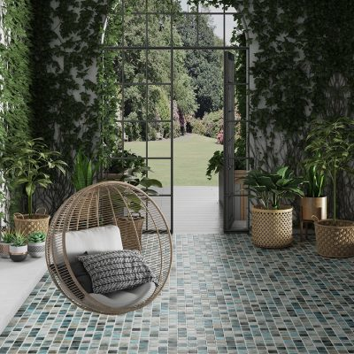 shell Shell Squares Glass Mosaic tile