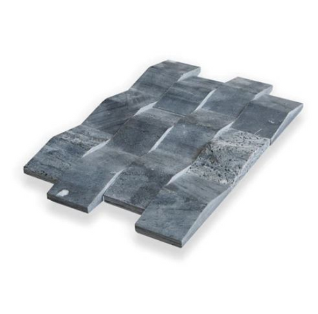 silver quartzite New Wave Profile Dimensional Wall Tile