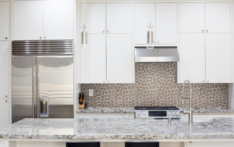 Spindrift Matte Finish Glass Pebble Mosaic Tile