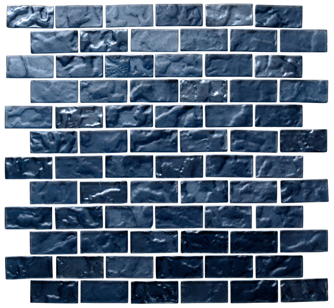 solid ash 1"x2" Offset Lava Glass Mosaic