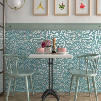 1.4"x1.1" Soul Bright Droplet Glass Mosaic backsplash tile
