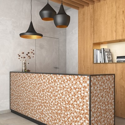 reception desk 1.4"x1.4" Soul Matte Droplet Glass Mosaic