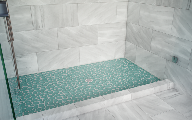 Spindrift Matte Finish Glass Pebble Mosaic Tile