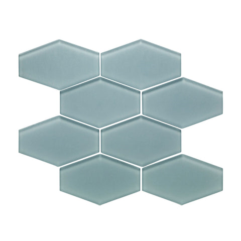 Elongated Hexagon Matte Glass Mosaic