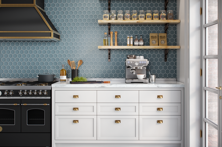 stratos Hexagon Matte Glass Mosaic