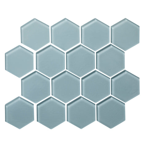 stratos Hexagon Matte Glass Mosaic