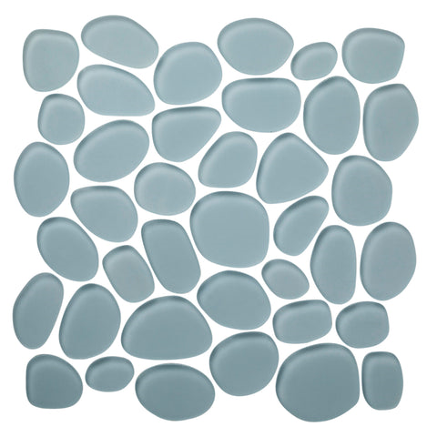 stratos Spindrift Matte Finish Glass Pebble Mosaic Tile