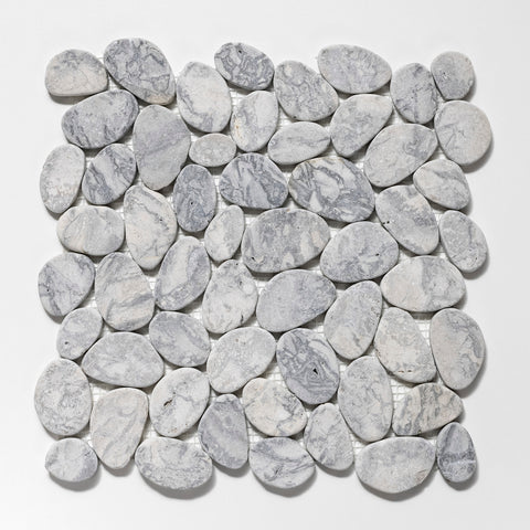 swirl grey Cobbles Tumbled Pebble Tile