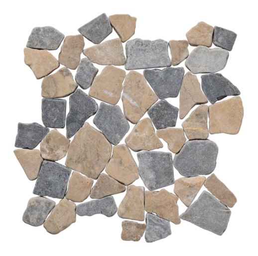 tan grey marble Random Tumbled Mosaic Tile