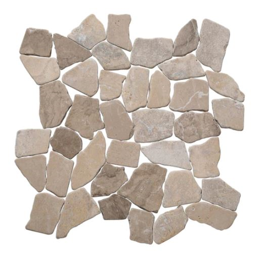 tan Large Random Tumbled Marble Mosaic Tile