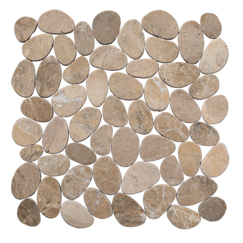 tan marble Cobbles Tumbled Pebble Tile