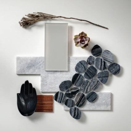 Spindrift Marble Honed Pebble Tile