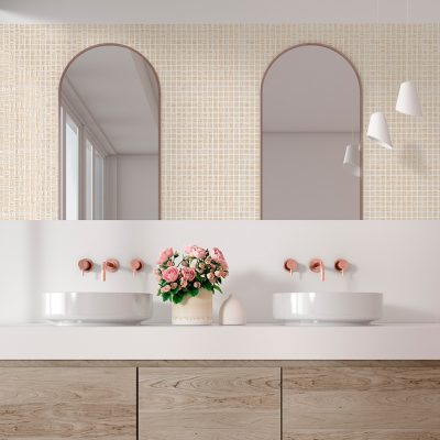 bathroom wall 1"x1" Tender Squares Glass Mosaic tile