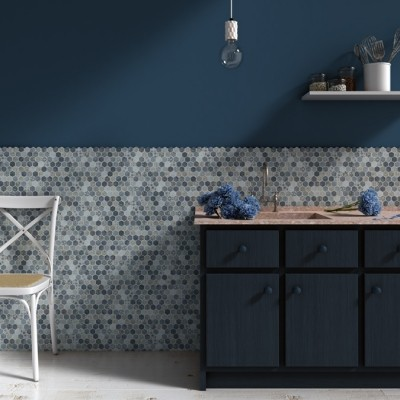 1.4"x1.4" Terre Hexagon Glass Mosaic
