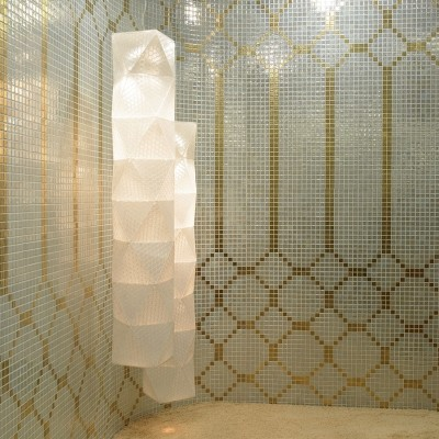 bathroom 1"x1" Titanium Squares Glass Mosaic tile