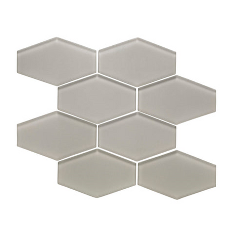 Elongated Hexagon Matte Glass Mosaic