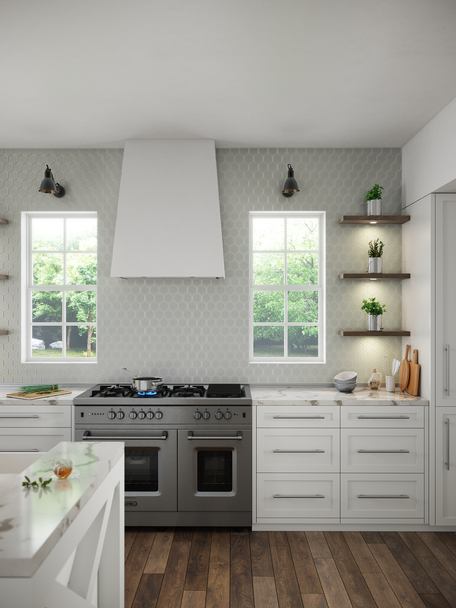 tule Hexagon Gloss Glass Mosaic