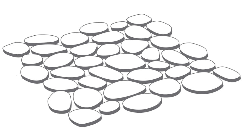 Spindrift Matte Finish Glass Pebble Mosaic Tile