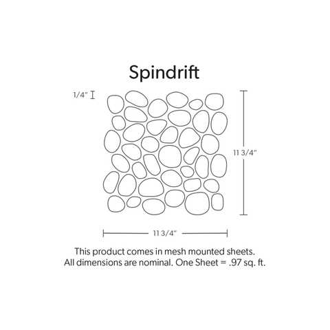 Spindrift Matte Finish Glass Pebble Mosaic Tile