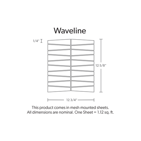 Waveline Matte Finish Glass Mosaic Tile