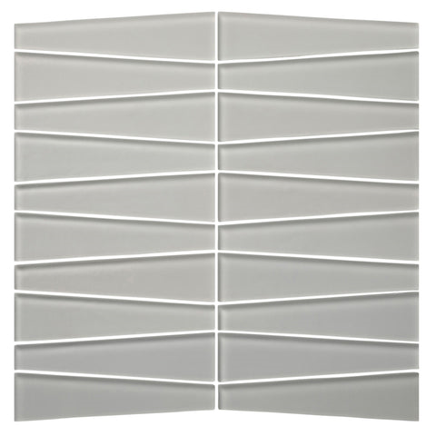 tule Waveline Matte Finish Glass Mosaic Tile