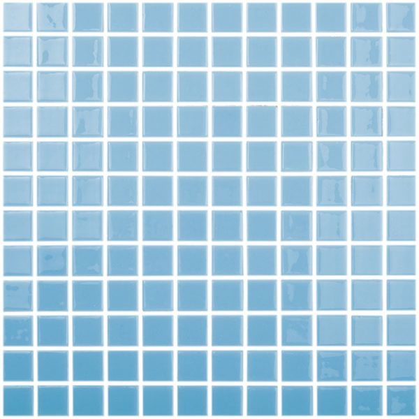 1"x1" Solid Squares Glass Mosaic turquoise tile