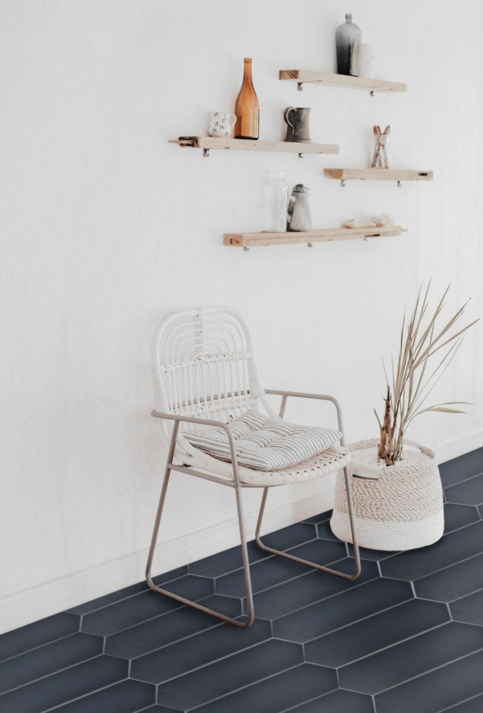 Florentia 2.4x12 Matte Porcelain Picket white walls