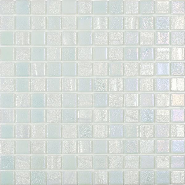 1"x1" Fusion Squares Glass Mosaic white fusion tile