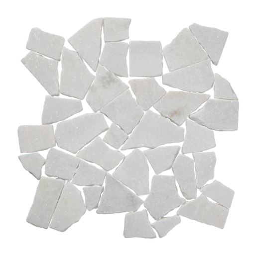 white marble Random Tumbled Mosaic Tile
