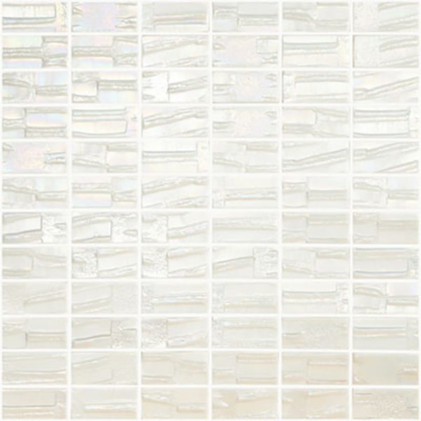 white 1"x2" Moon Brick Glass Mosaic