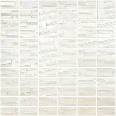 white 1"x2" Moon Brick Glass Mosaic