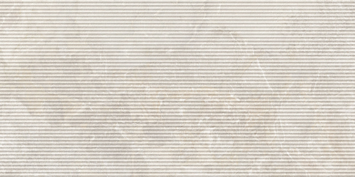 Serene 24x48 Undulated Deco Sand porcelain tile