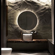 Porto Beige Rockface Slab bathroom
