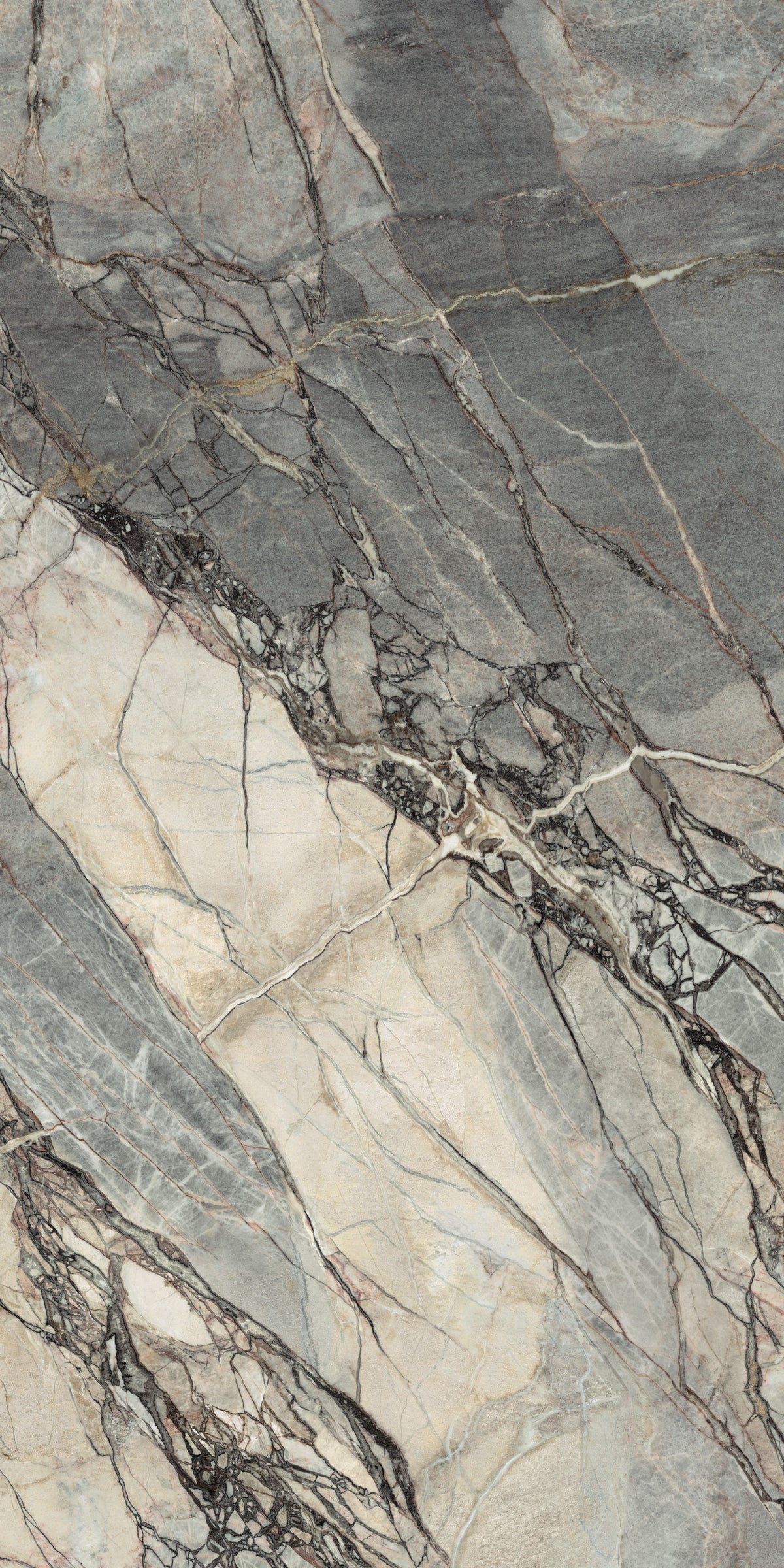 Infinito Meteor Crystal Polish 64" x 128" Porcelain slab, Side B