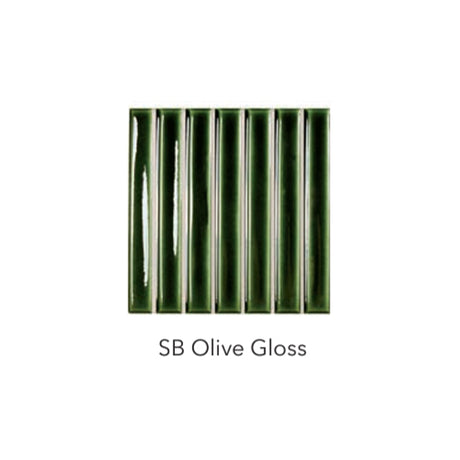 olive gloss Sweet Bars Ceramic Gloss Tile 4.6x4.6